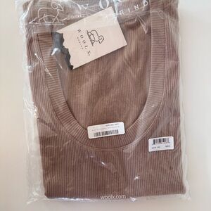 Woolx Sloane Tank Top Mocha Meringue Sz M